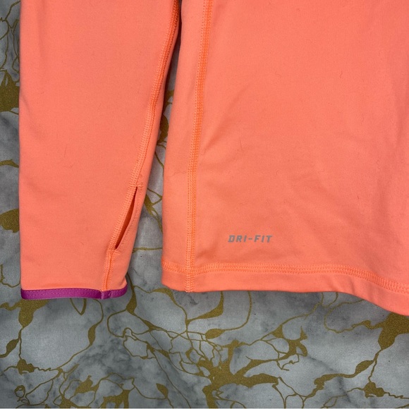 Nike Pro Running Half Zip Up Women's Sweatshirt Size M Pink/Orange - Picture 3 of 6
